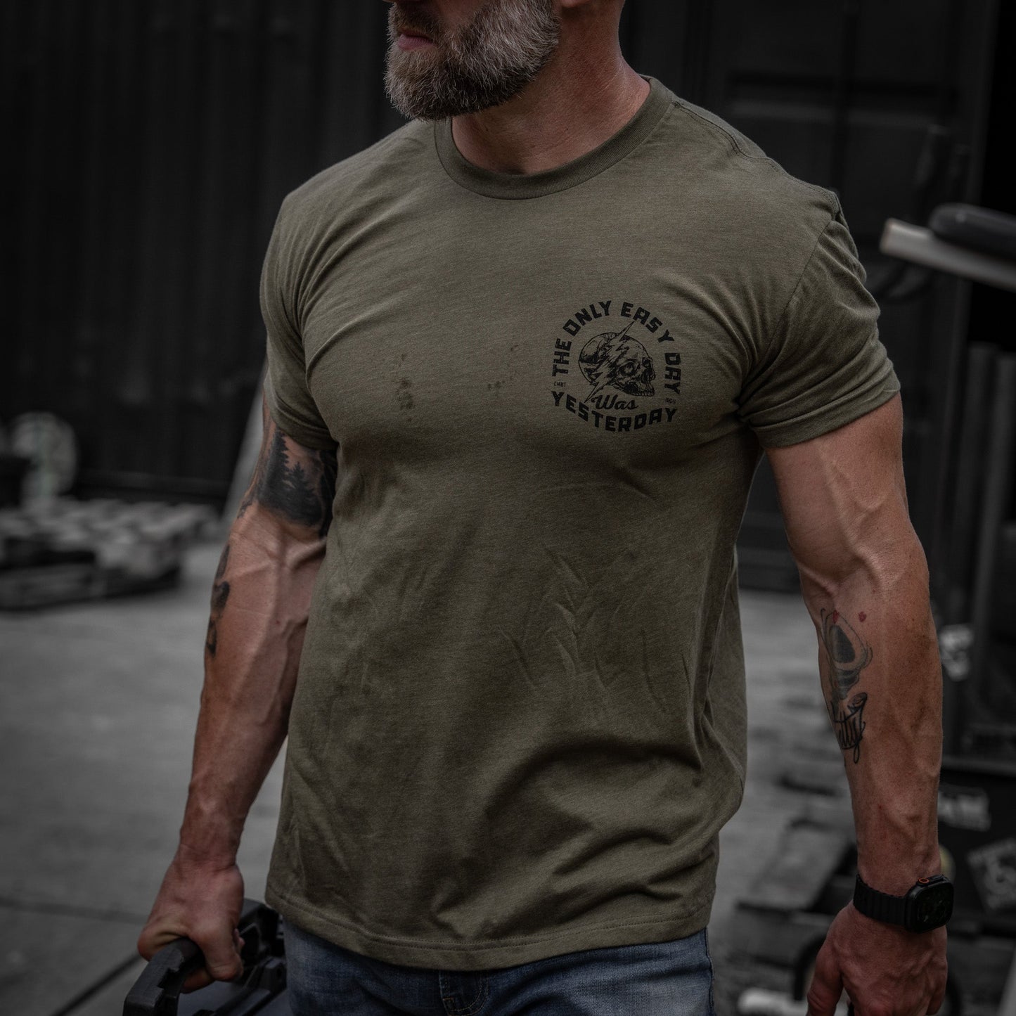 Only Easy Day Was Yesterday Skull Men's T-Shirt