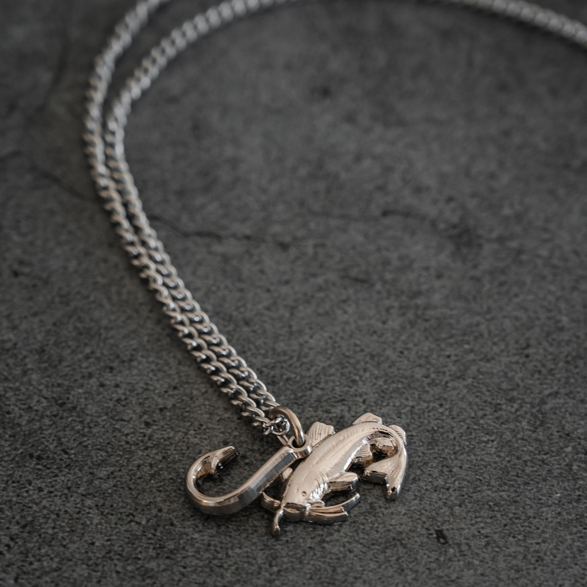 Mud Cat Noodler - Stainless Steel Necklace