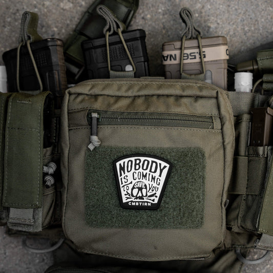 Nobody Is Coming To Save You Skull PVC Velcro Patch