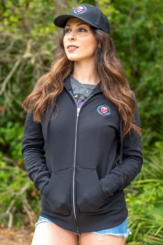 Ladies Gypsy Black Zip-Up Hoodie