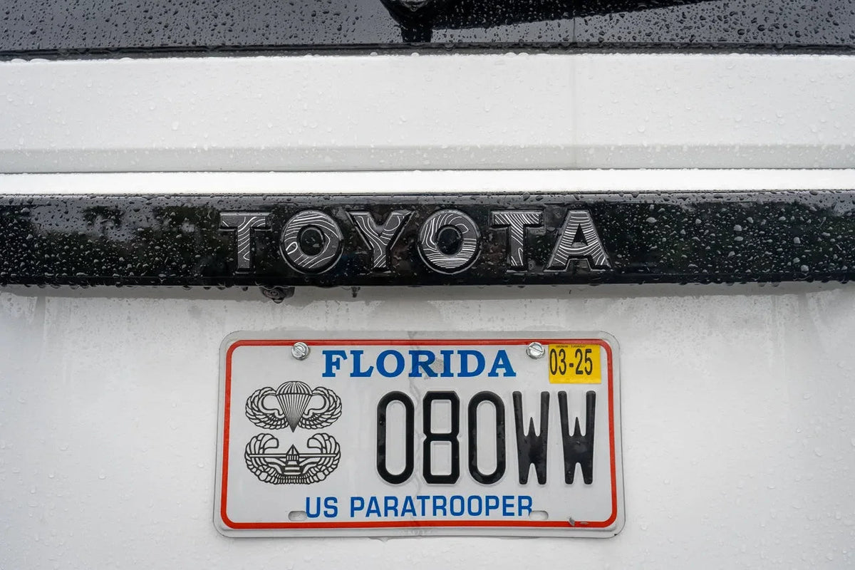 "TOYOTA" Topo Rear Tailgate Emblem Overlays - 2024+ Land Cruiser
