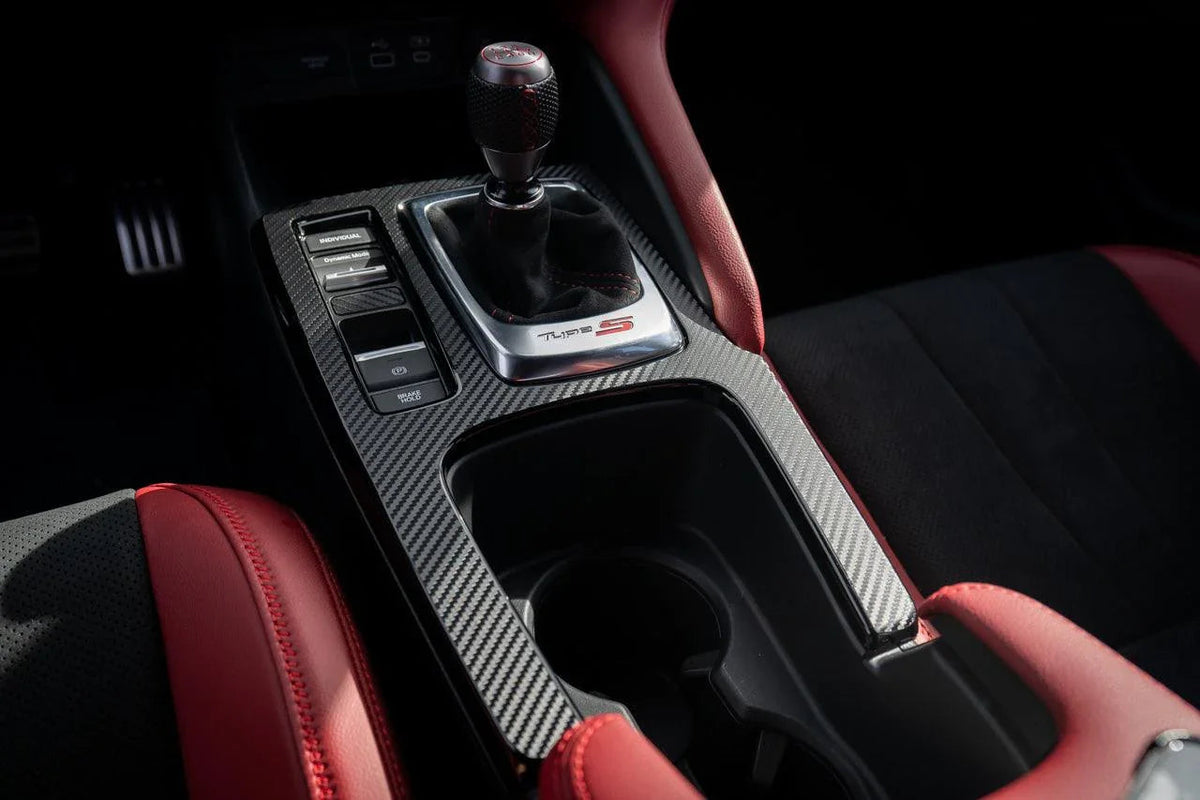3D Carbon Fiber Manual Shifter Trim Overlay - 2023+ Integra 6MT / 2022+ Civic 6MT