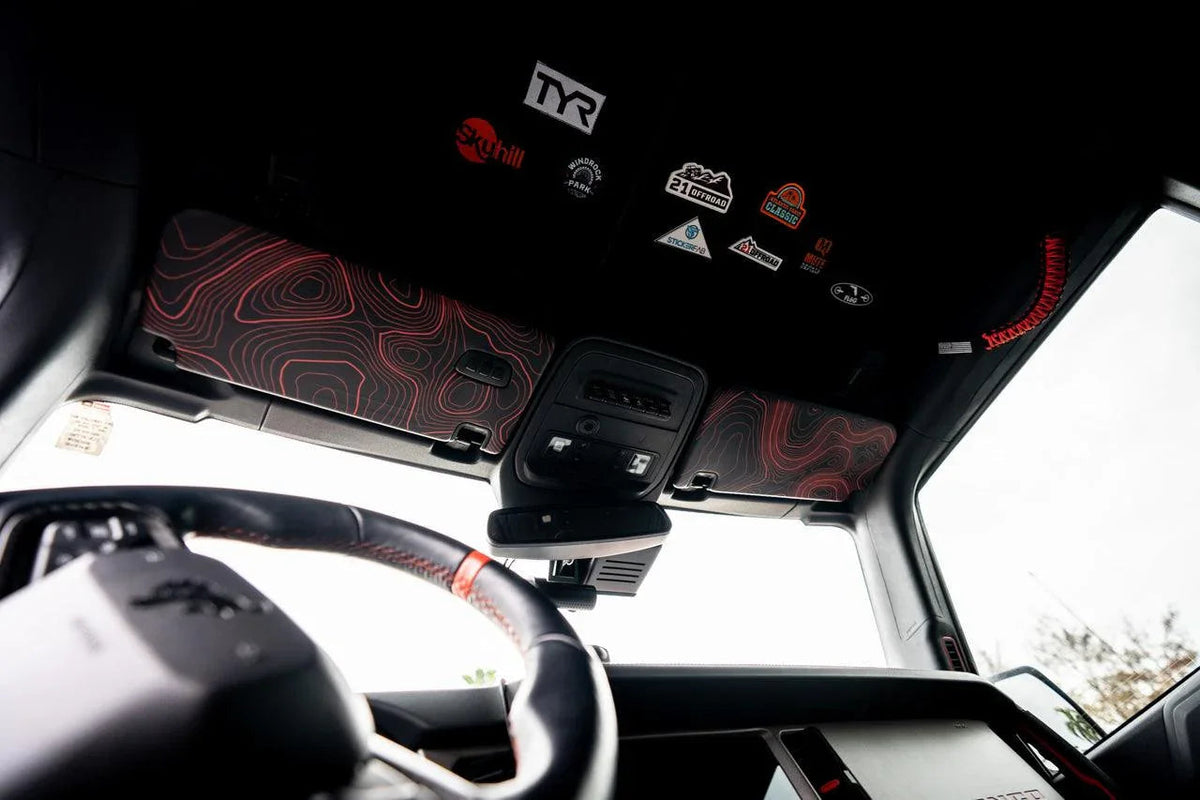 Topo Interior Sun Visor Overlays (Printed Series) - 2021+ Bronco (NO Homelink)