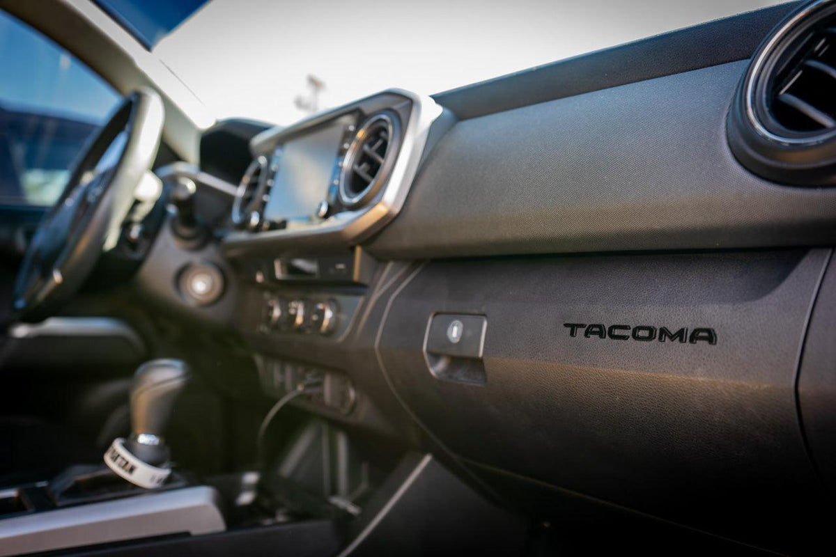 Glove Box "TACOMA" Acrylic Logo Inlays (Laser Series) - 2016-2023 Tacoma