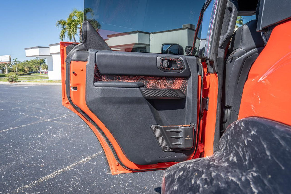 Topo Rear Interior Upper Door Card Insert Overlays (Printed Series) - 2021+ Bronco 4 Door