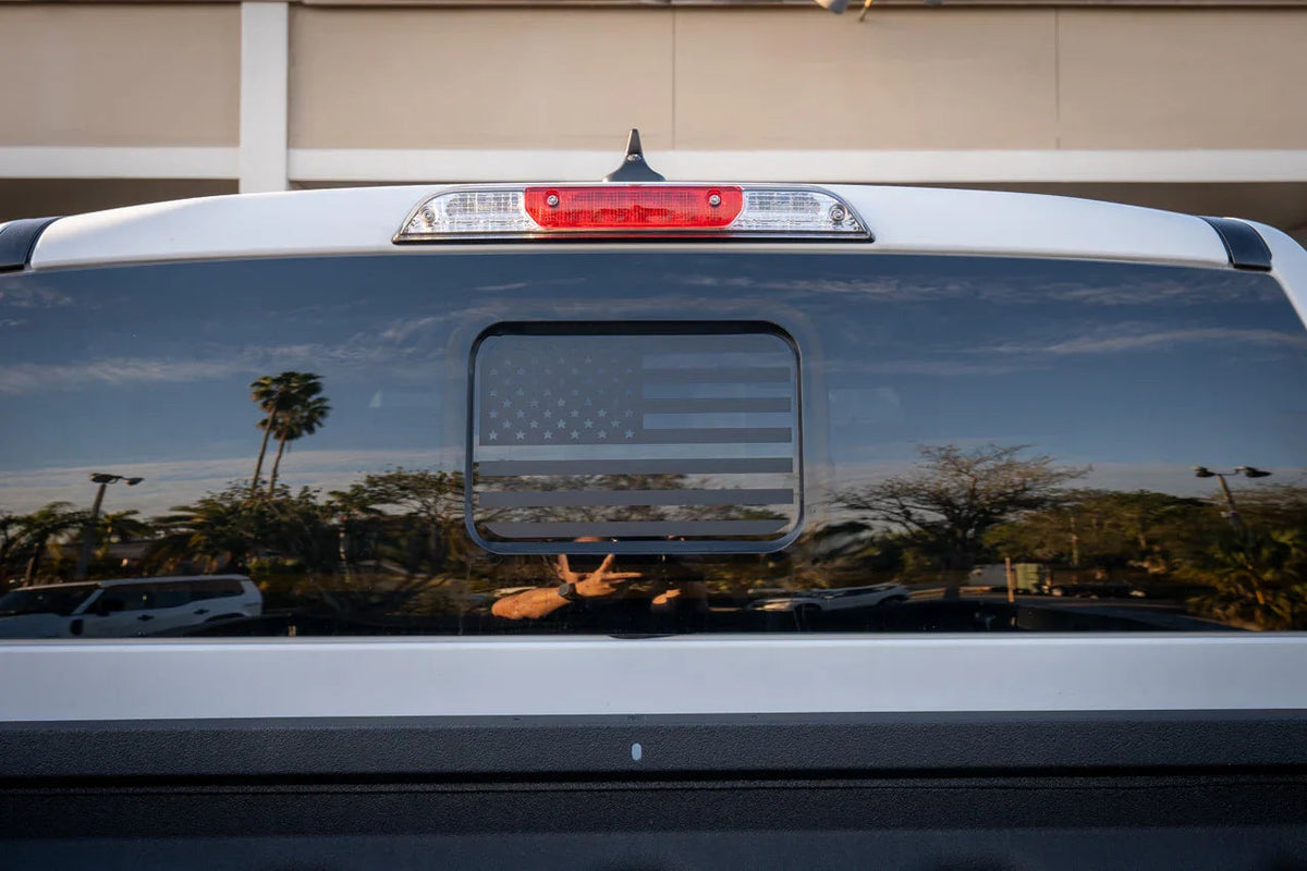 American Flag Rear Window Overlay - 2024+ Ranger w/ Small Center Rear Window