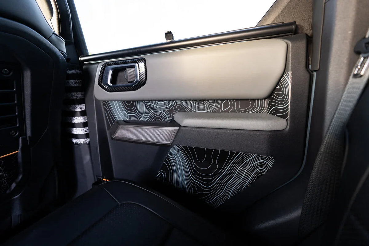 Topo Rear Interior Lower Door Card Insert Overlays (Printed Series) - 2021+ Bronco 4 Door