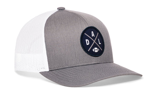Dallas Trucker Hat | Gray-White DAL X Football Snapback