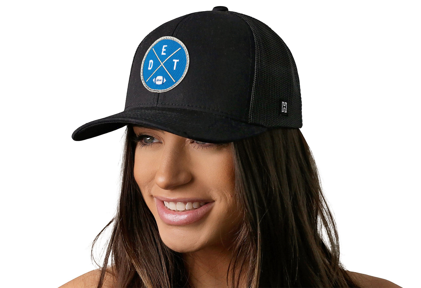 Detroit Trucker Hat | Black DET X Football Snapback