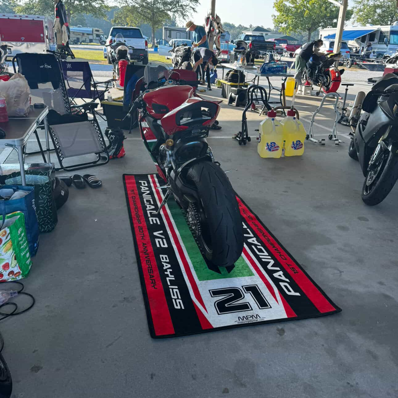 MPM Motorcycle Mat for Ducati Panigale V2 Bayliss 1st Championship 20th Anniversary - MM7193