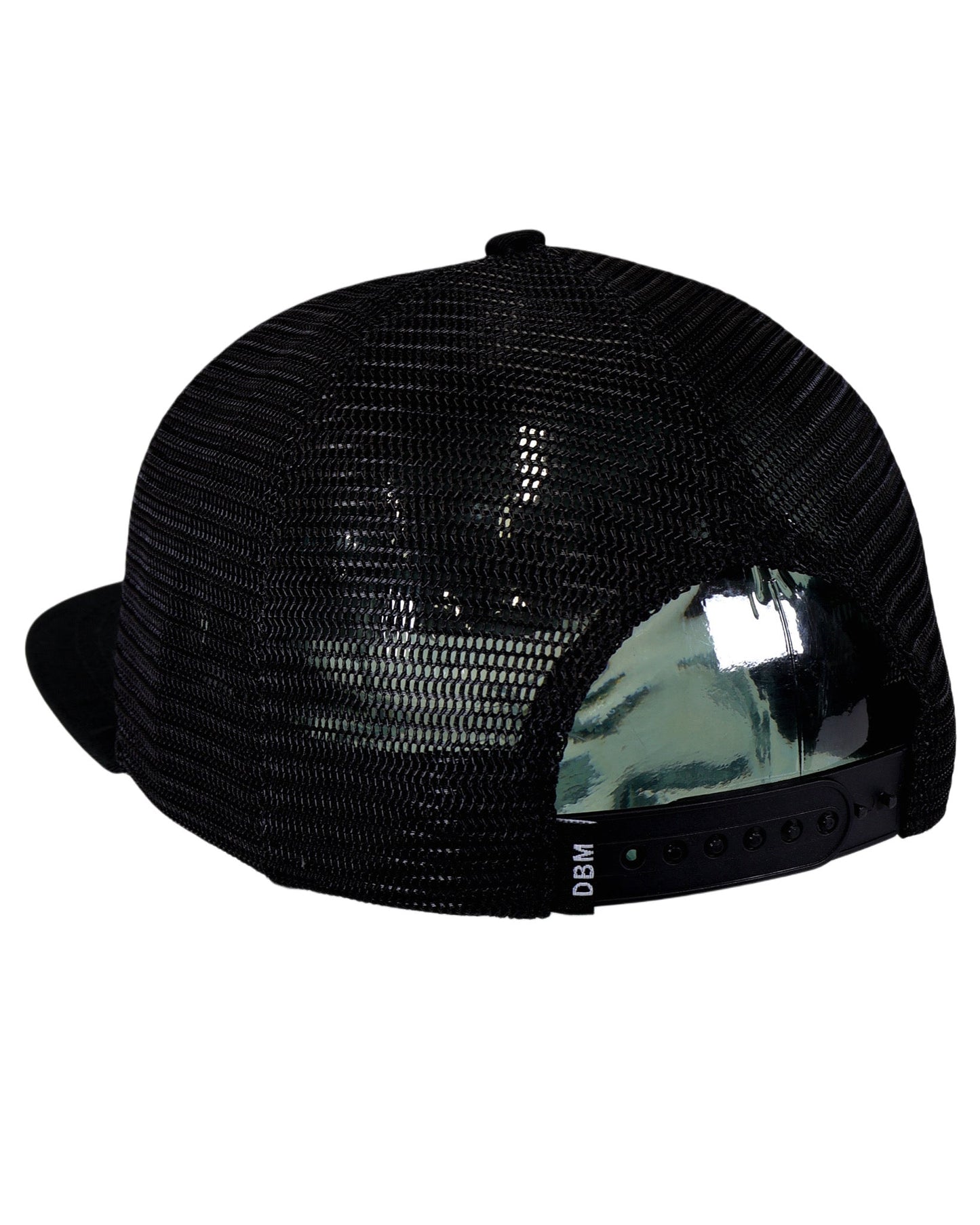 CLOSEOUT Black Classic Trucker Semicolon Patch Hat