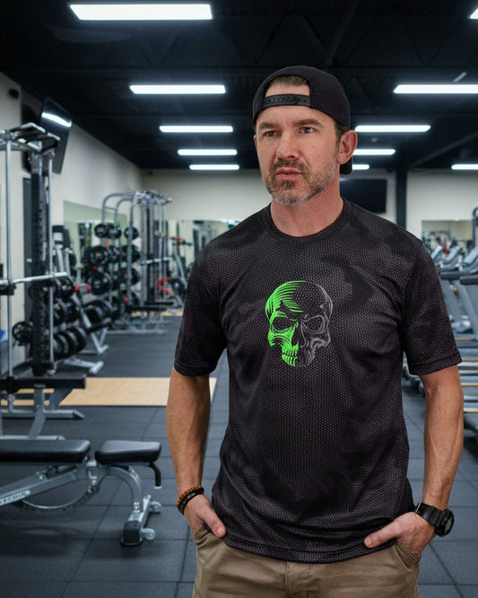 Two-Tone Skull Camo-Hex Premium Performance Tee