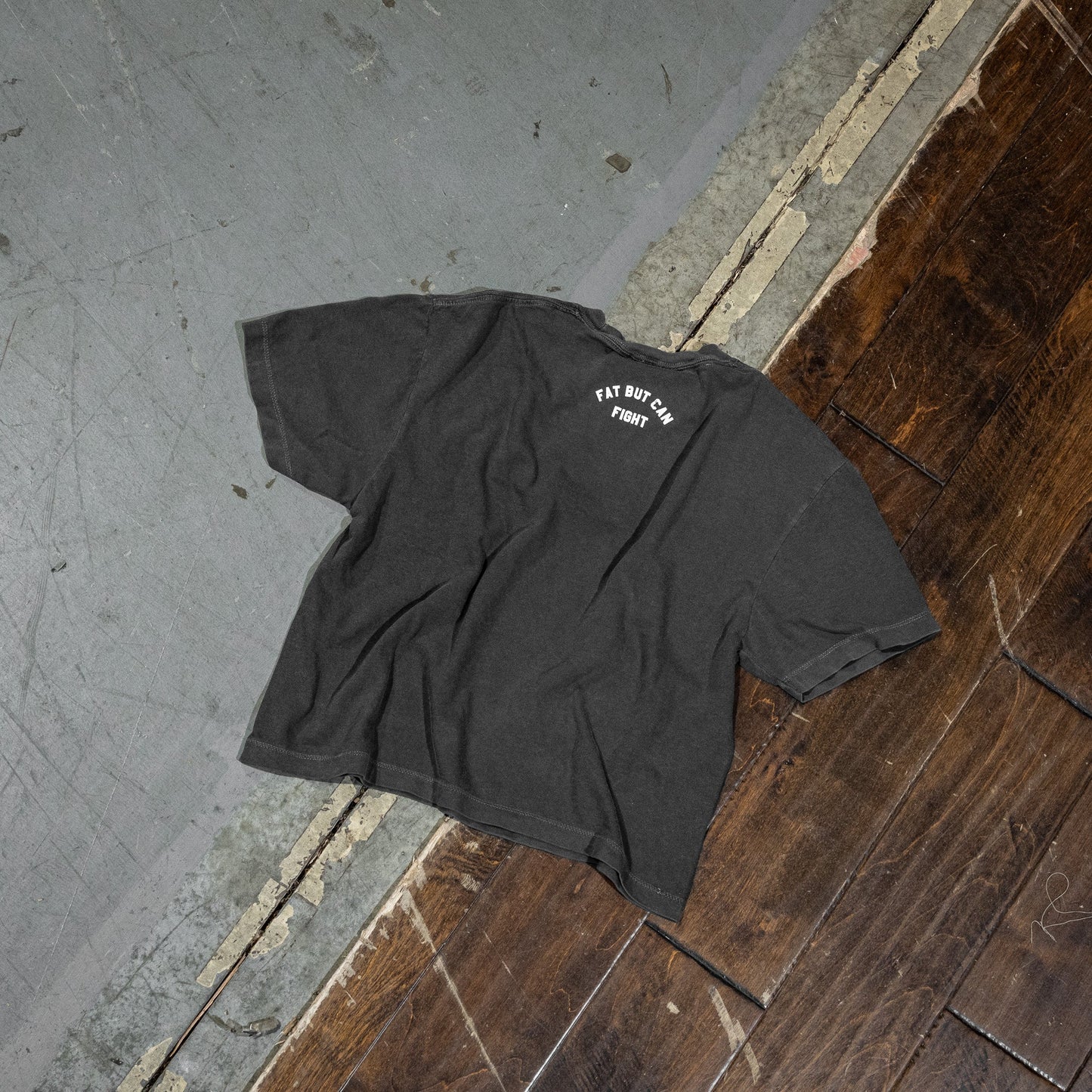 Fat But Can Fight Women's Crop Heavyweight Tee