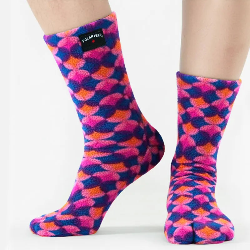 Polar Feet Fleece Tabi Socks - Art Deco
