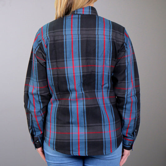 Hot Leathers Ladies 'Long Live The King' Multi/Color Cotton Flannel Shirt - Button Front - Riding - Casual Wear - FLL3007