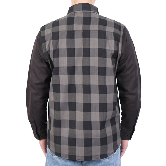 Hot Leathers Men's 'Dead End' Black/Gray Cotton Flannel Shirt - Button Front - Riding/Casual/ Work Wear - FLM2042