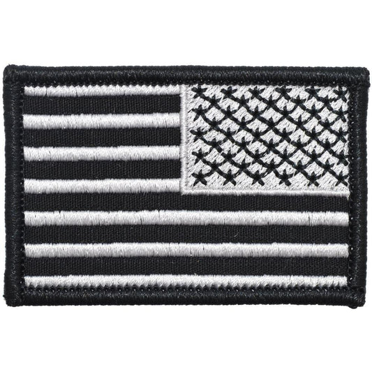 US Flag - 2x3 Patch - Black w/ Silver