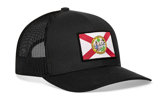 Florida Flag Trucker Hat | Gray-Black FL Snapback
