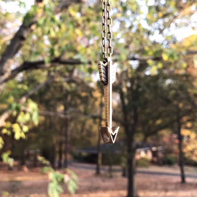 STRENGTH Arrow of Courage Necklace - Bronze