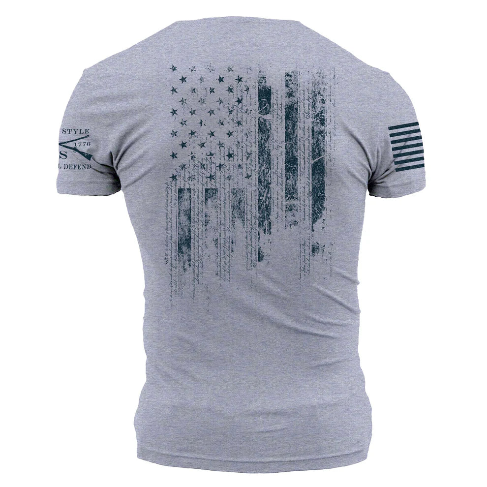 Grunt Style- 1776 Flag - Heather Grey