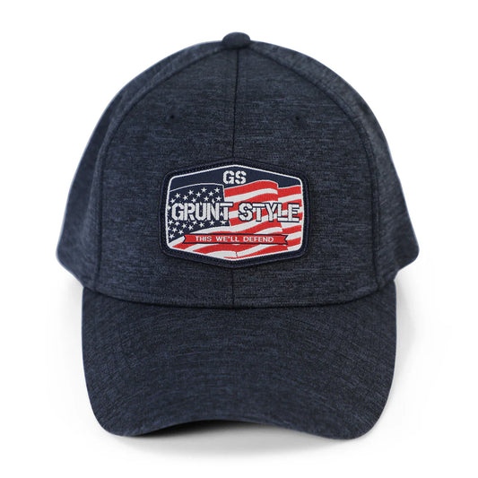 Grunt Style - Old Glory Patch Stretch Fit Hat - Navy Heather
