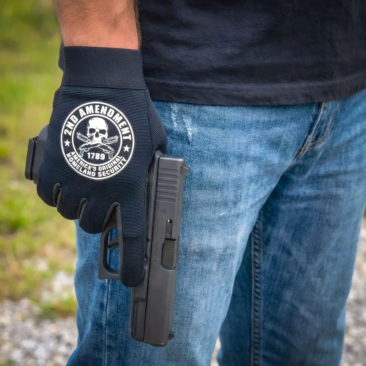 Hot Leathers GVM2013 2nd Amendment America's Original Homeland Security Mechanics Gloves