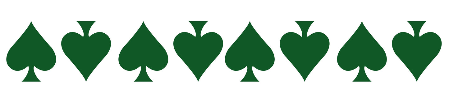 DARK GREEN REFLECTIVE ACE OF SPADE HELMET DECAL 8 PACK