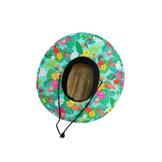 Tropical Flamingo Straw Hat