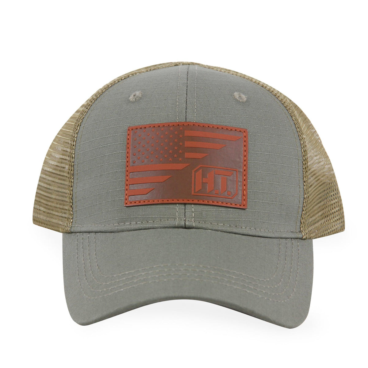 American Flag/HT Leather Logo-Trucker Mesh