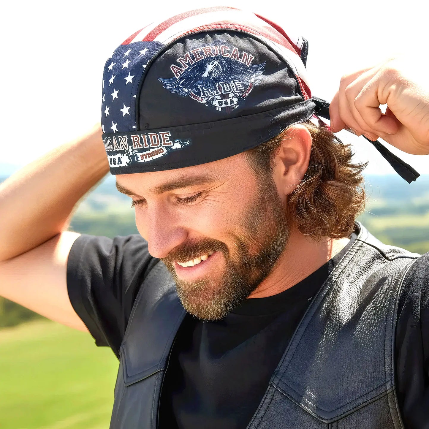 Hot Leathers American Ride Eagle Lightweight Headwrap HWH1046