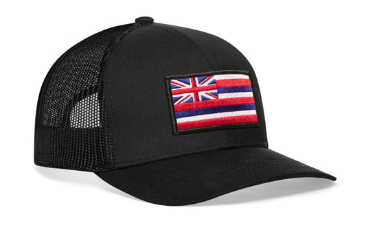 Hawaii Flag Trucker Hat | Black HI Snapback