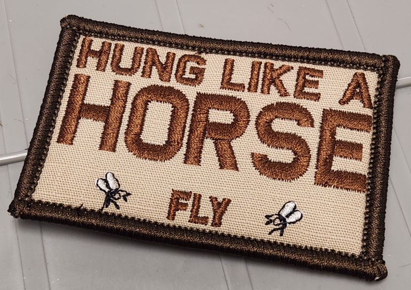 ASOS - Hung Like A Horse Fly - 2x3 Patch - Desert Tan w/ Spice
