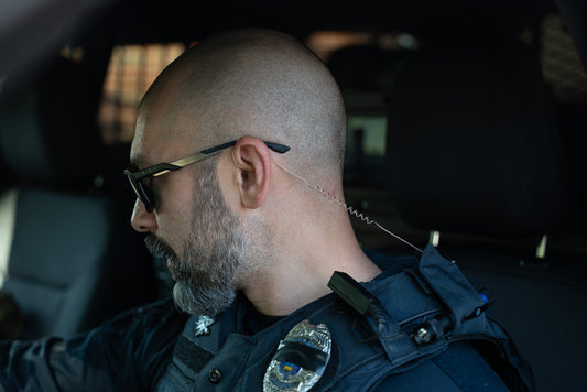 Patrol Mic & Invisible Series Tubeless Earpiece Complete Tactical Kit w/ Quick Disconnect (Hirose) - EF Johnson All 51, 5000, 5100, 7700, 8100 Series, Ascend, Kenwood VP400, VP600, VP900 & More