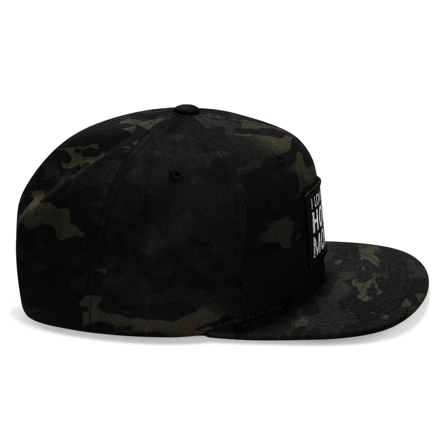 I Love Hot Moms Patch Flatbill Snapback Hat