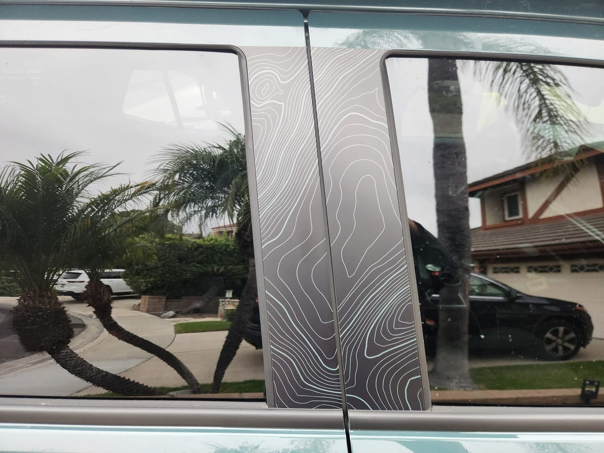 Topographic B Pillar Overlays - 2024+ Tacoma Double Cab / 2025+ 4Runner