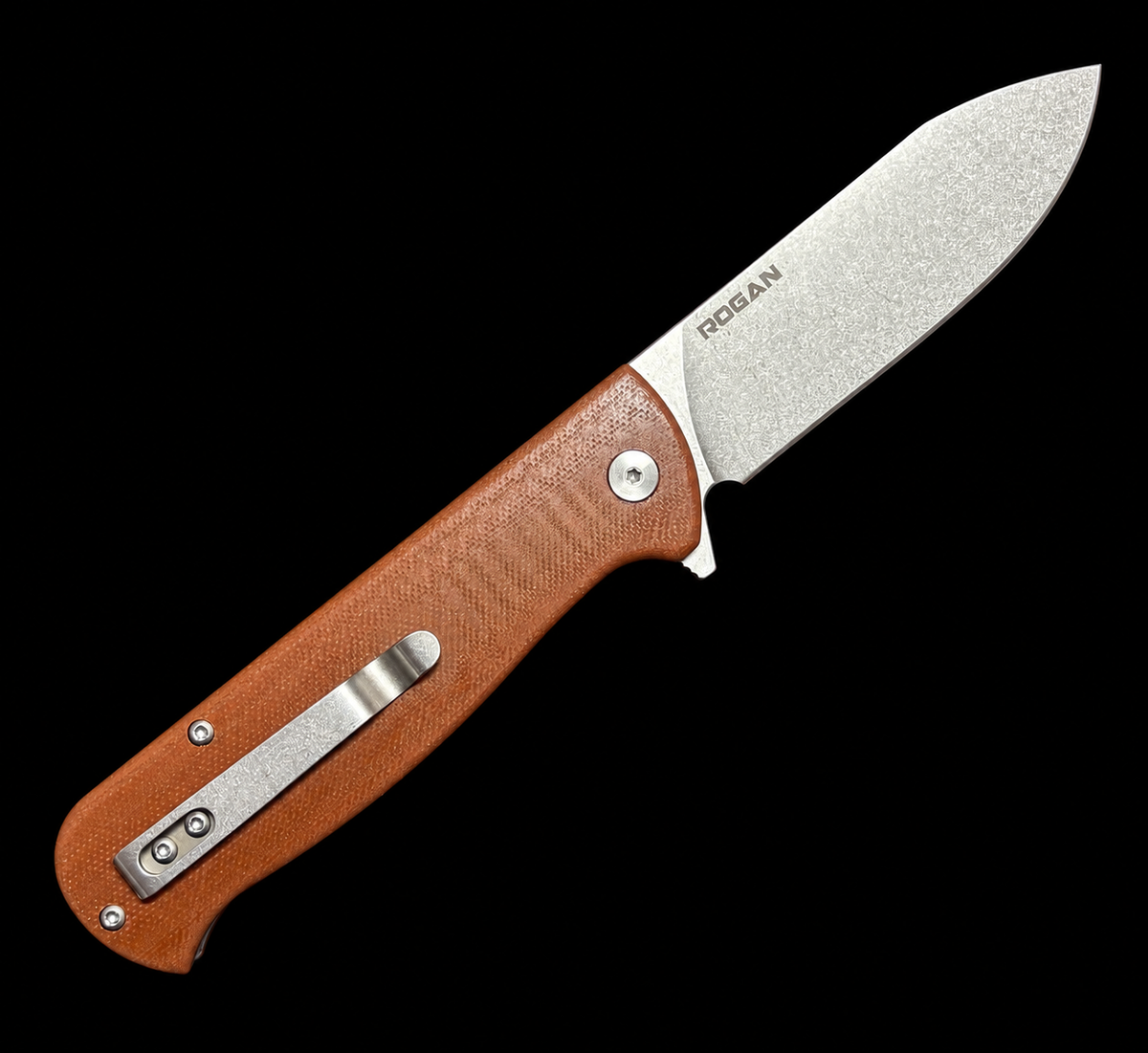 RHINO Folding Knife (Stonewash/ Brown)