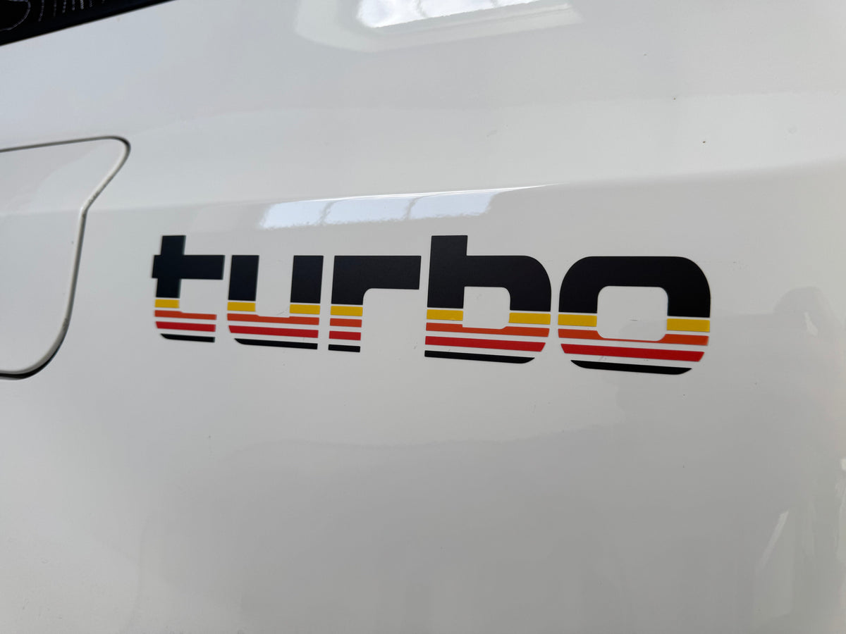 Turbo Retro Style Graphic Fender Decals (Pair) - Universal