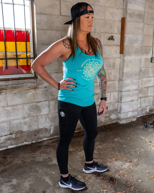 Closeout- Women's Lotus Tahiti Blue Racerback Tank