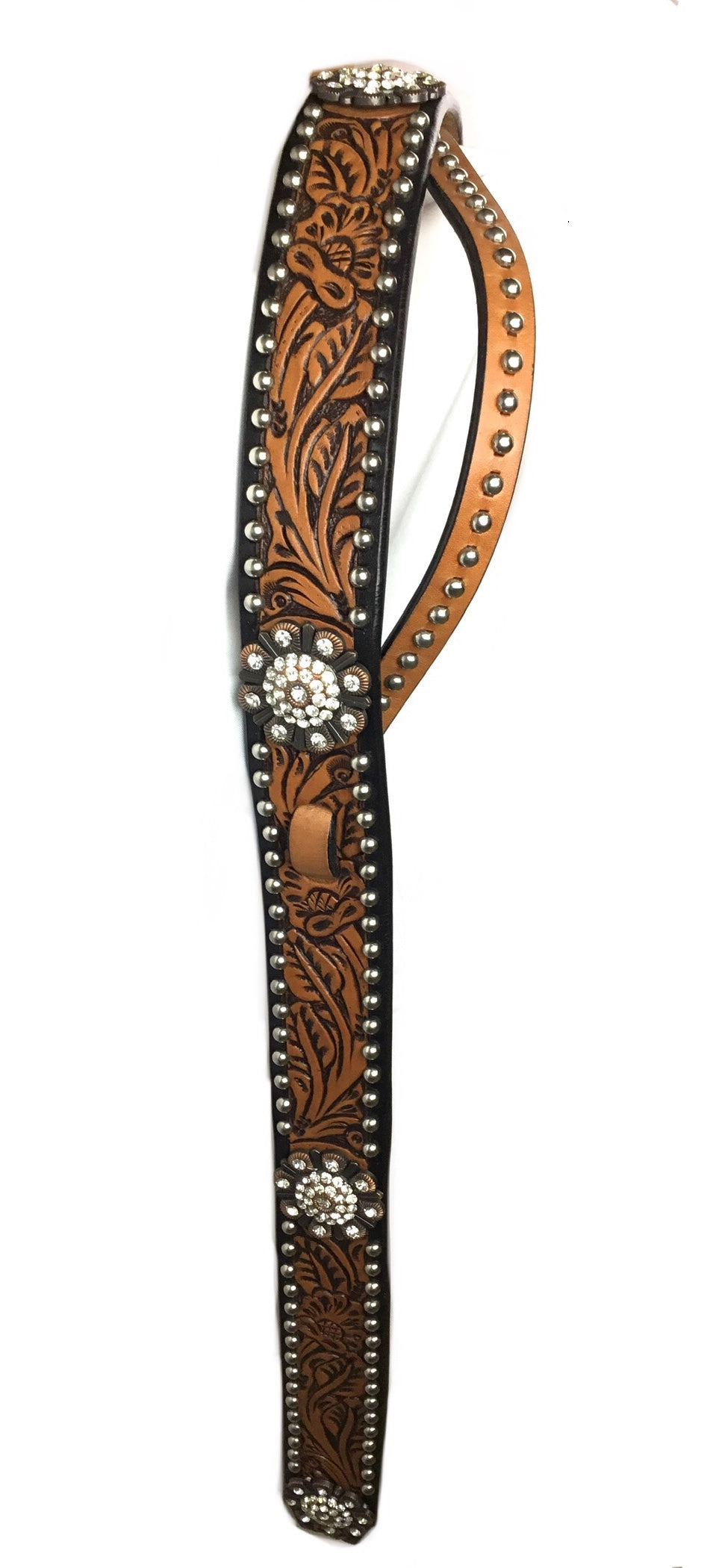 Brown Adjustable Belt Headstall