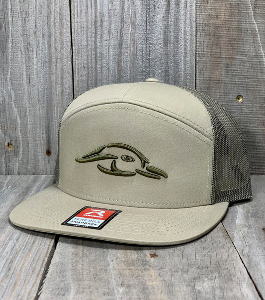 AF Waterfowl 3D Puff Duck Logo 7 Panel Hat Loden - Loden