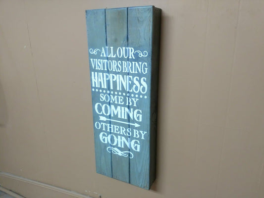 "Visitors Bring Happiness" Large Concealment Wall Art Box
