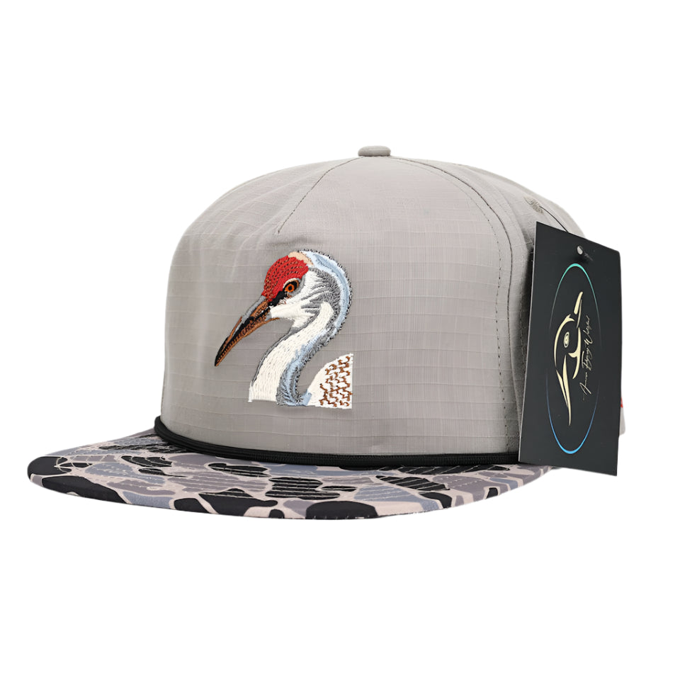 Sandhill Crane Grey Ripstop w Hardwoods II Camo Bill