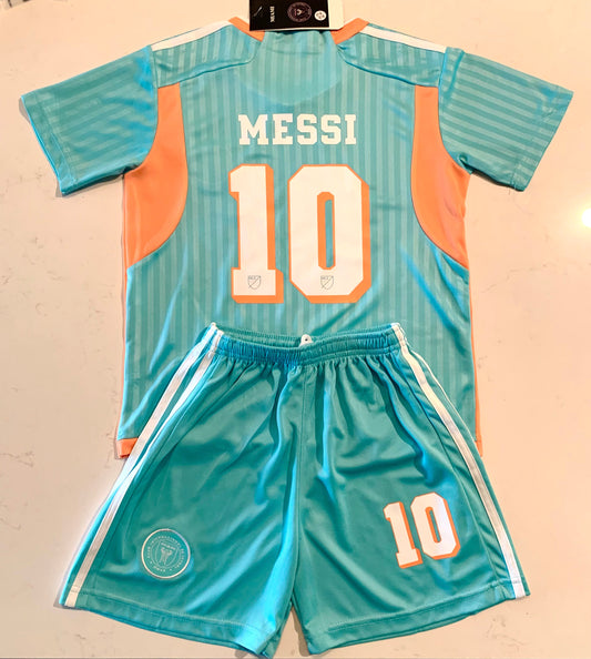 Lionel Messi Inter Miami Kids 3rd 2024/25 Soccer Jersey Kit