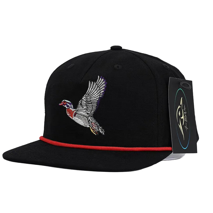 Flying Wood Duck Black RipStop Hat