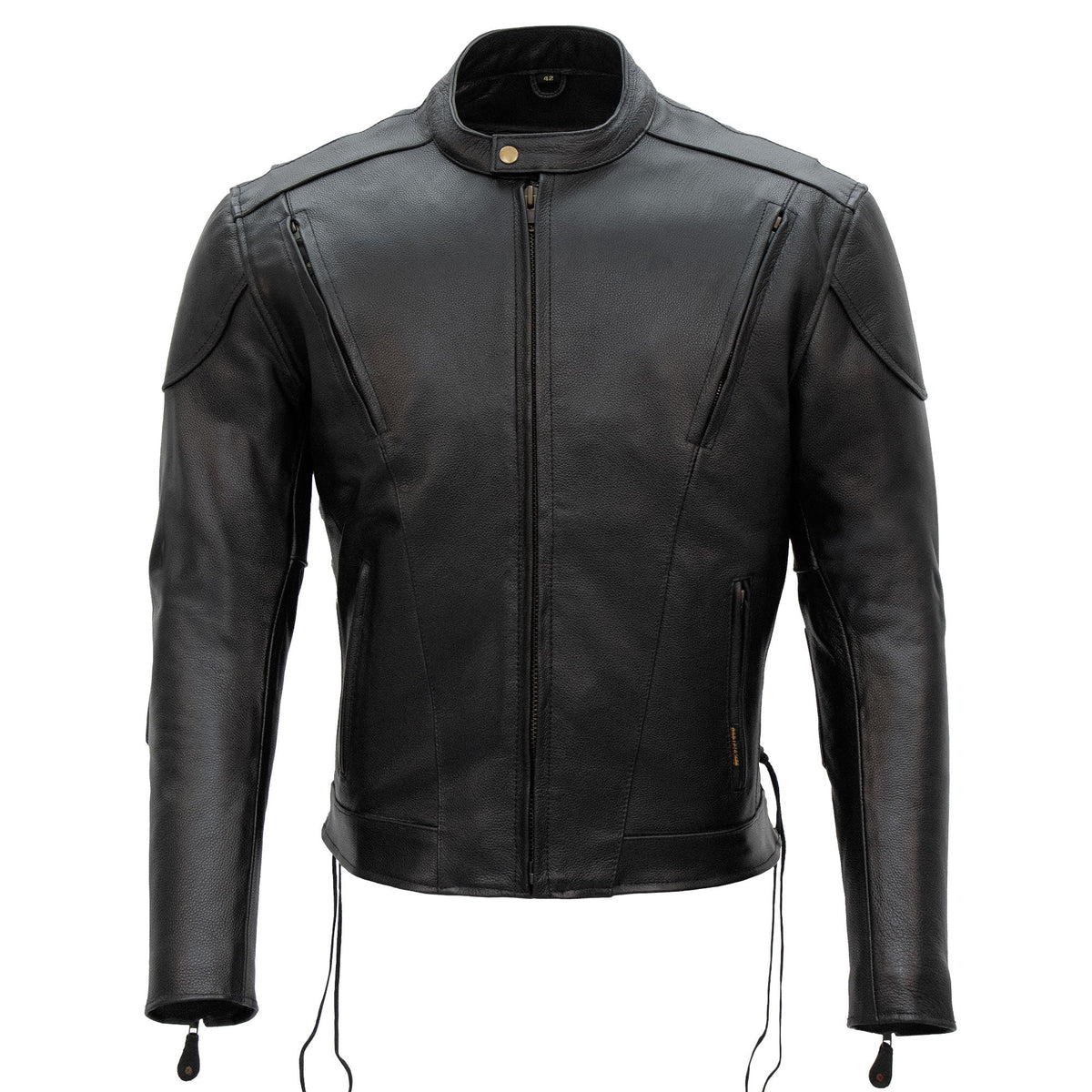 Hot Leathers JKM1010 Men's Motorcycle Vented Leather Biker Jacket