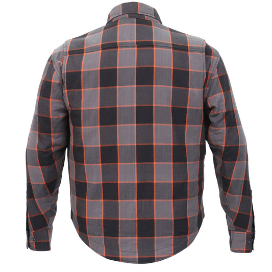 Hot Leathers Men's 'Deadman' Multi/Color Cotton Flannel Shirt - Button Front - Riding Protective Wear - JKM3010