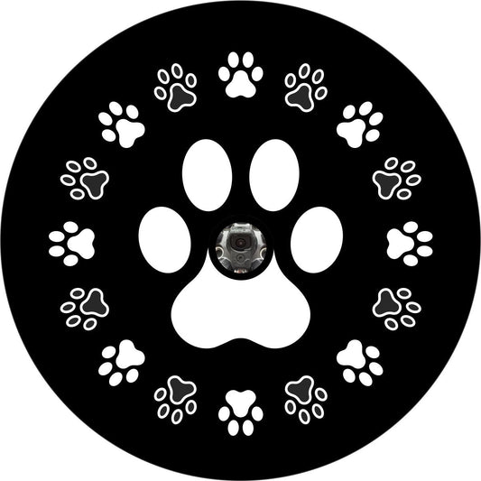 Dog Paws Around Dog Paw Spare Tire Cover for Jeep, Bronco, RV, Van, Camper