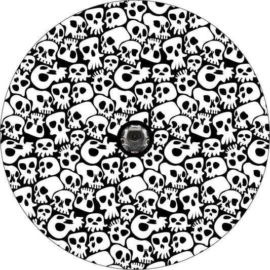 Pattern of Skulls Spare Tire Cover for Jeep, Bronco, RV, Camper, Trailers, & More