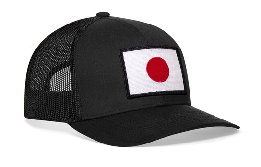 Japanese Flag Trucker Hat | Black Japan Snapback