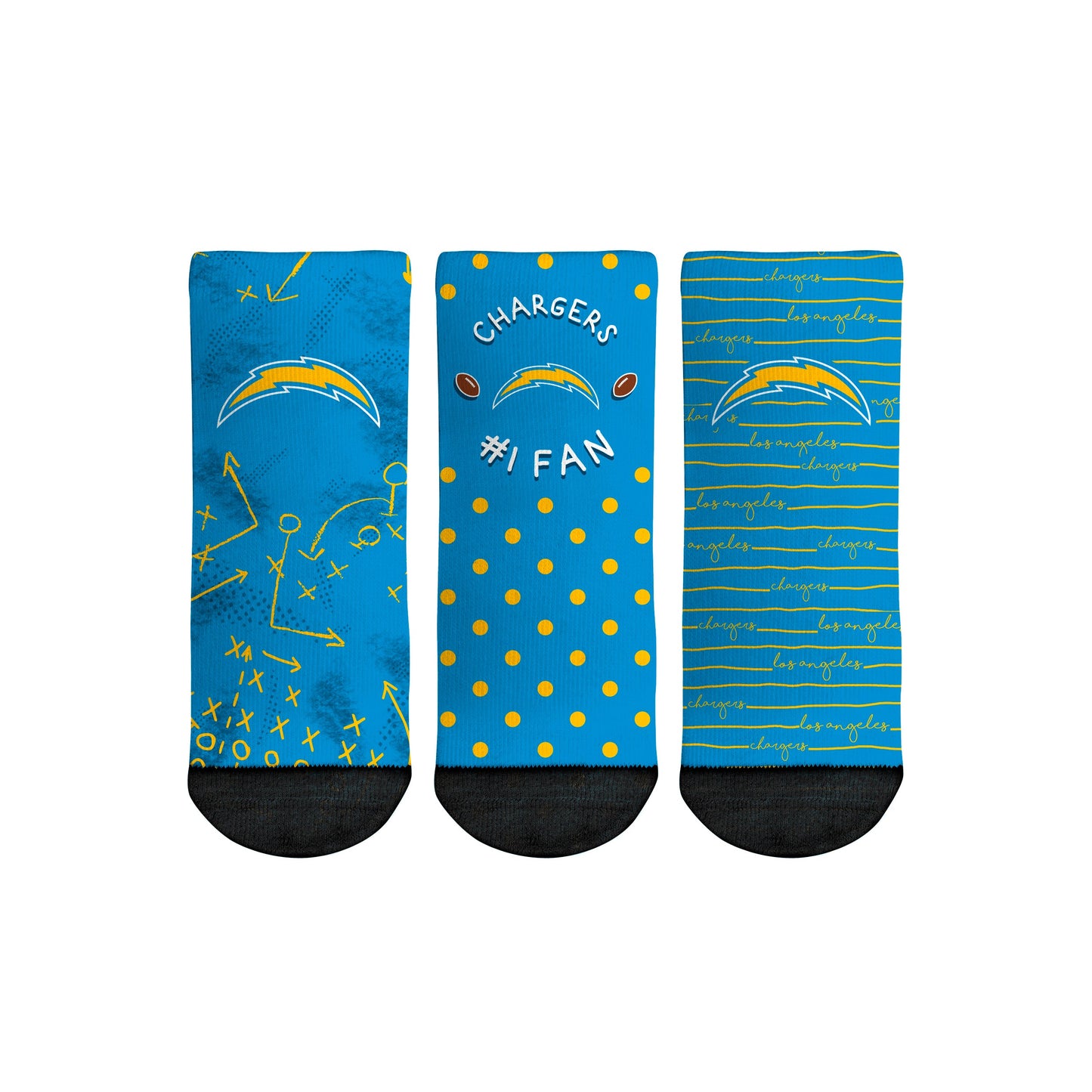 Los Angeles Chargers - Number 1 Fan 3-Pack (Toddler)
